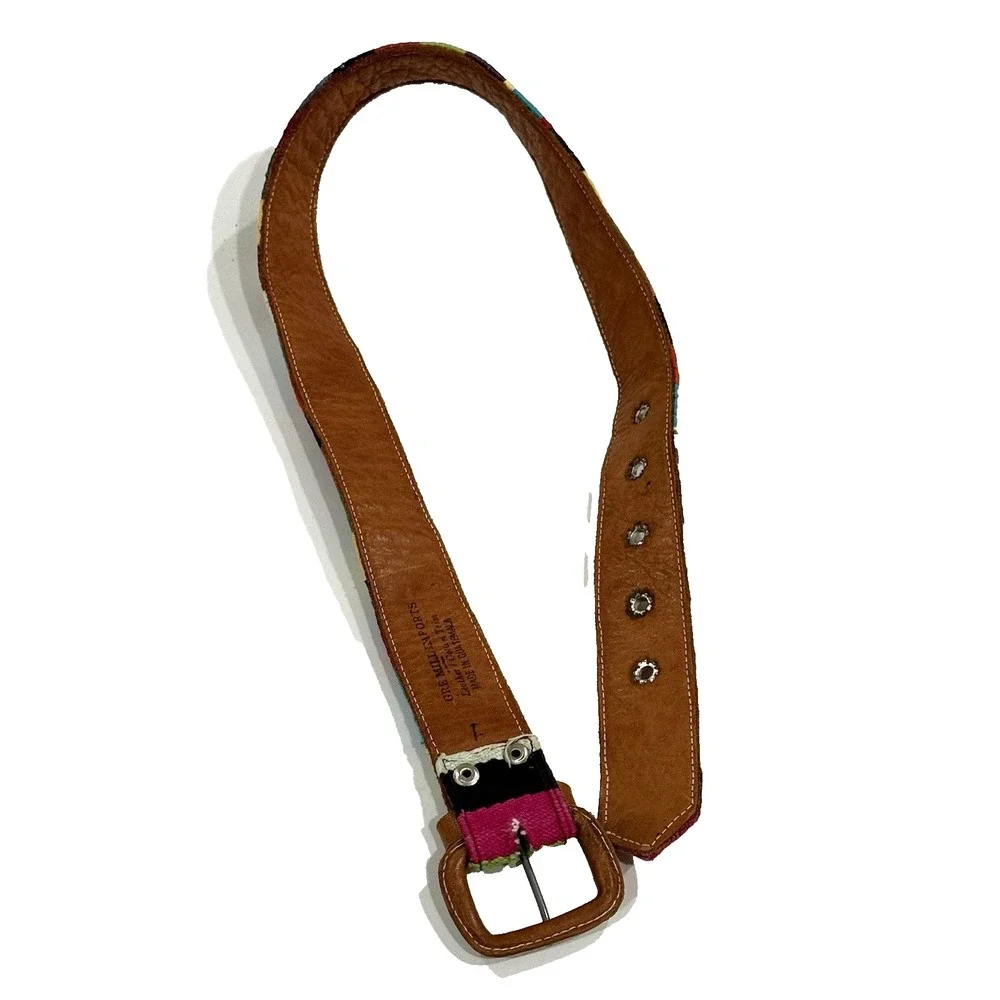 Guatemala Woven Textile Ethnic Leather Belt Kid Boy Girl 7 8 S M Boho Western